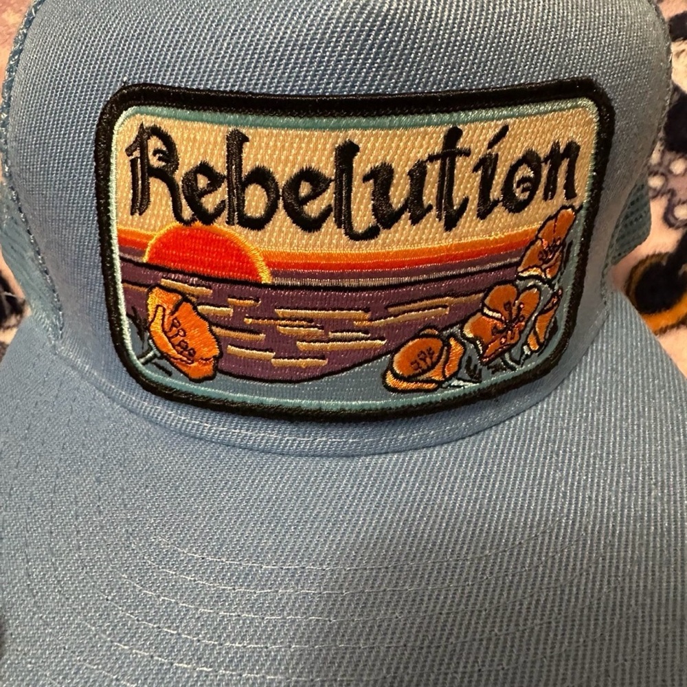 Rebelution Blue Embroidered Trucker Hat